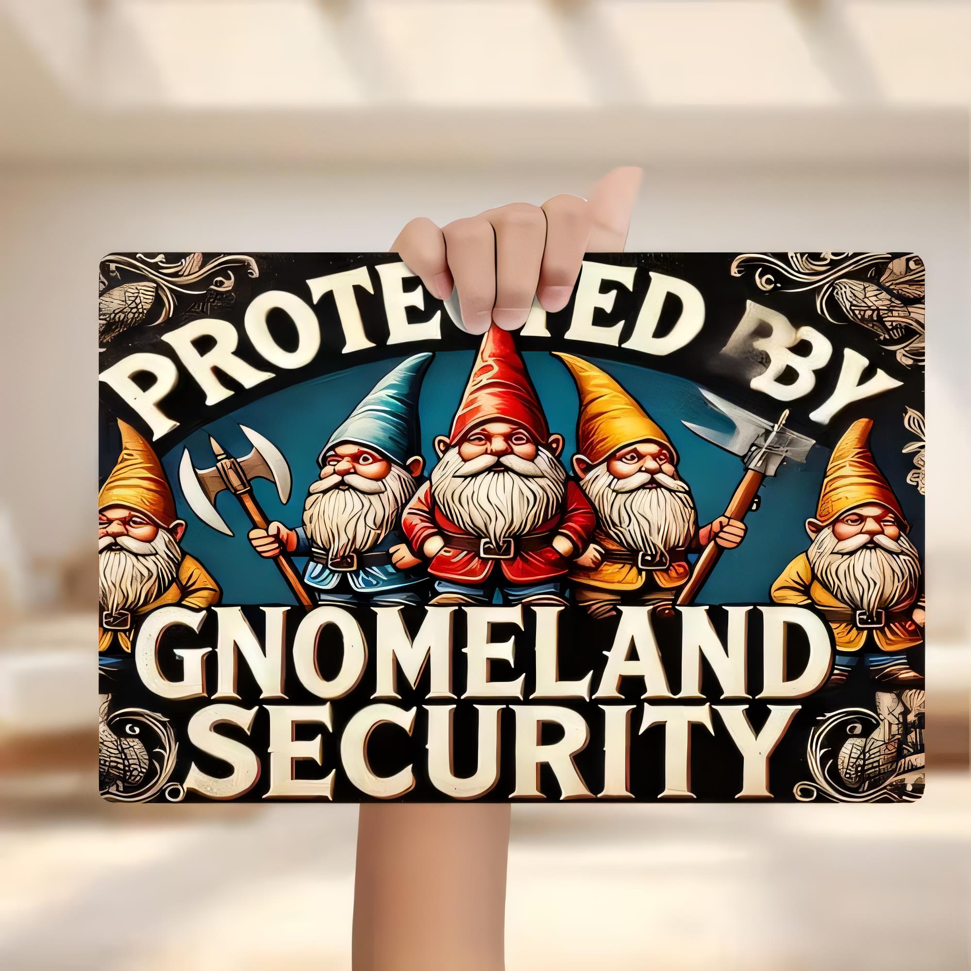 Home Security Land - Papan Tanda Timah, Dilindungi Oleh Keamanan