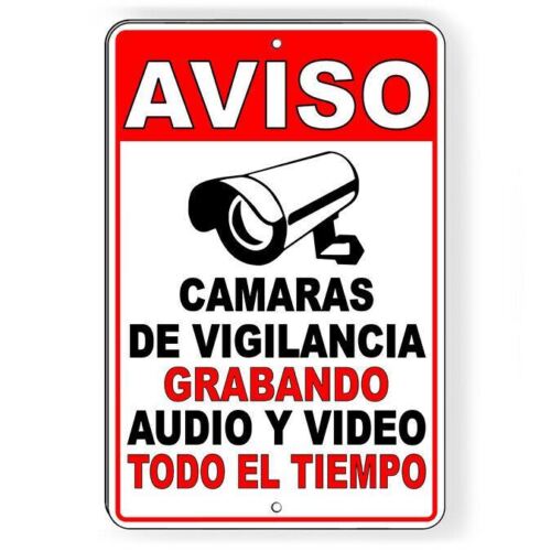 Home Yard Security Cameras - Tanda Logam Vintage dengan Teks Peringatan