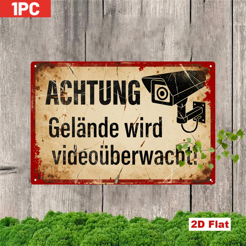 Home Yard Security Cameras - CIFBUY Kamera Keamanan Vintage, Papan Peringatan