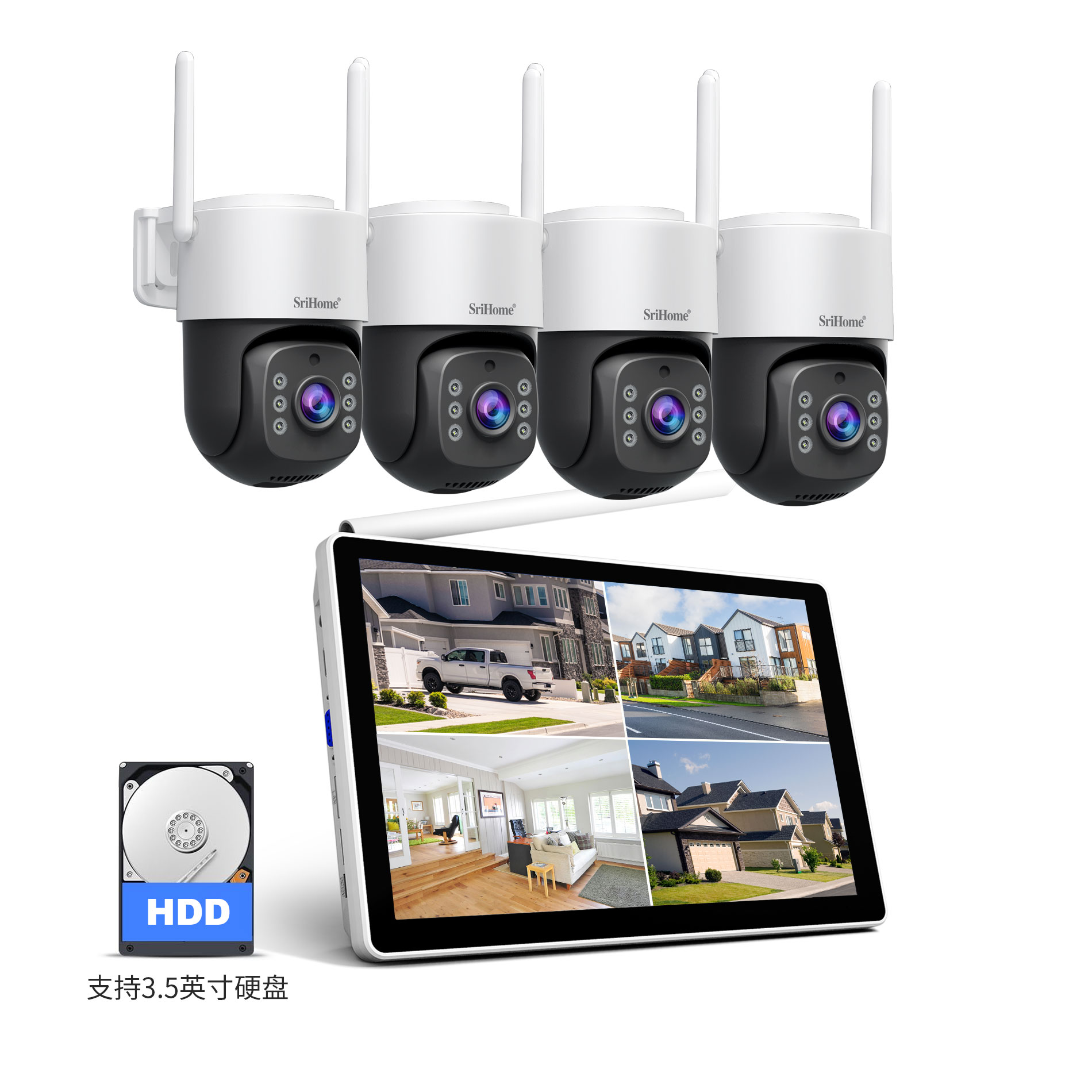 Home Security Land - Srihome NVS012-IPC056 Kamera IP 5MP Layar