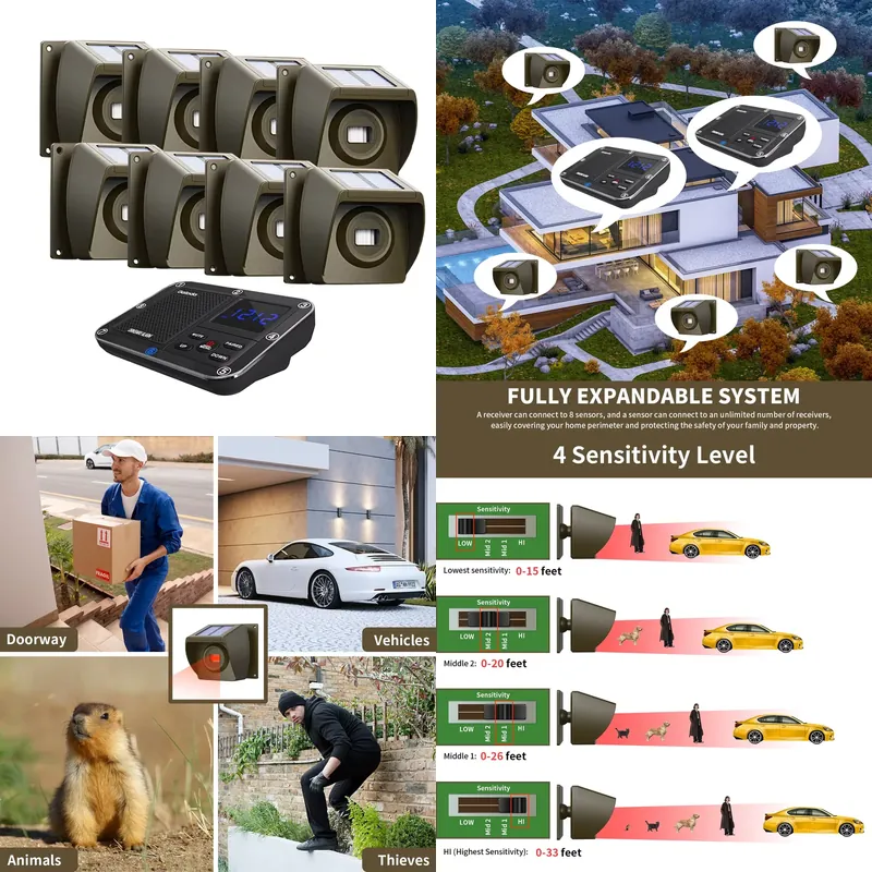 Home Security With Alarm - Sistem Alarm Jalan Masuk Nirkabel Tenaga