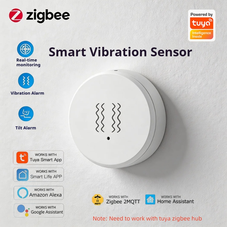 Home Security With Alarm - Sensor Getaran Cerdas Tuya Zigbee Alarm
