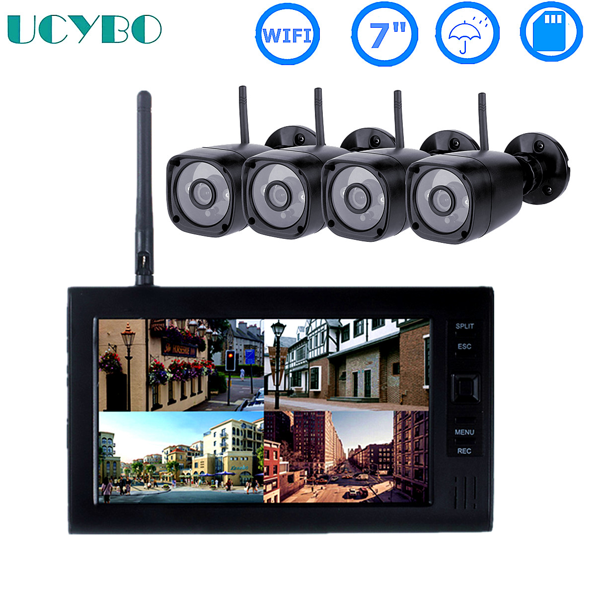 Home Security Video Cameras - Kamera video cctv lcd 7 