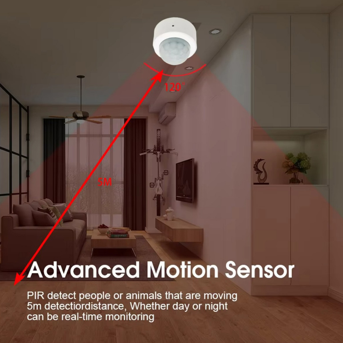Sensor Gerak Zigbee PIR Detekt - Home Security With Alarm ulasan dan harga