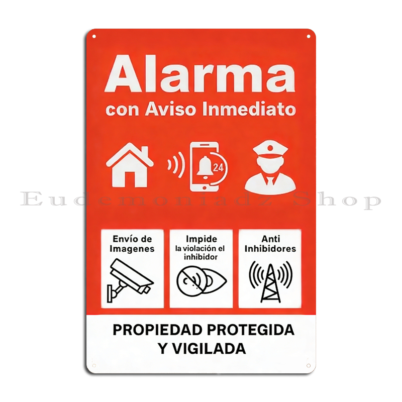 Plakat Logam Sistem Alarm 24 J - Home Security With Alarm ulasan dan harga
