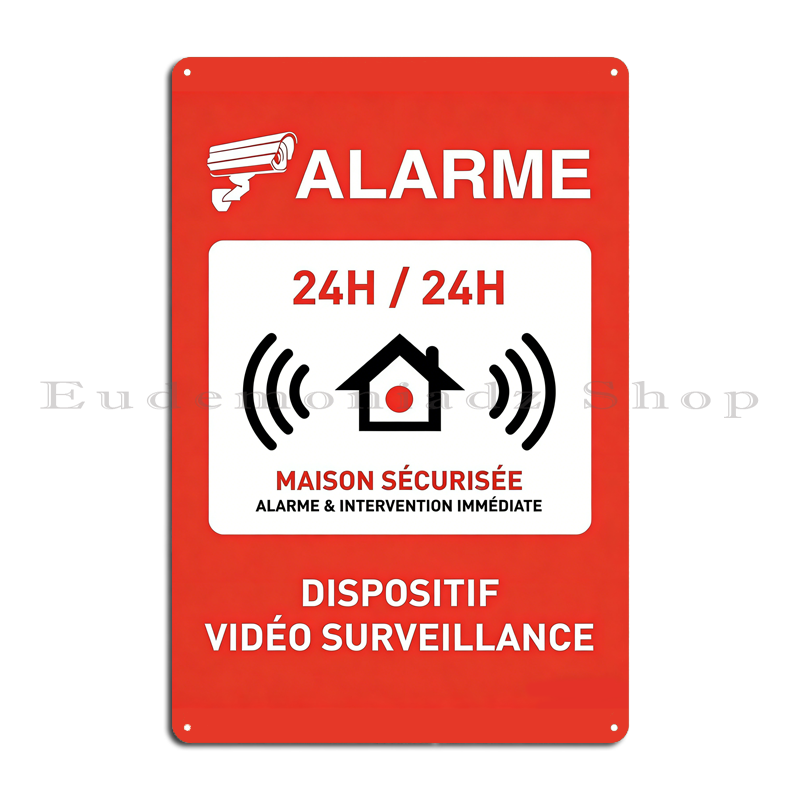 Plakat Logam Sistem Alarm 24 J - Home Security With Alarm ulasan dan harga