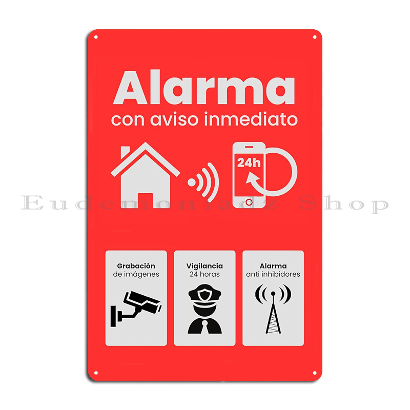 Plakat Logam Sistem Alarm 24 J - Home Security With Alarm ulasan dan harga
