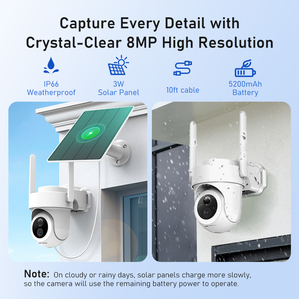 Sistem Kamera Surya 8MP 4K, Ki - Home Security Wireless Cameras ulasan dan harga