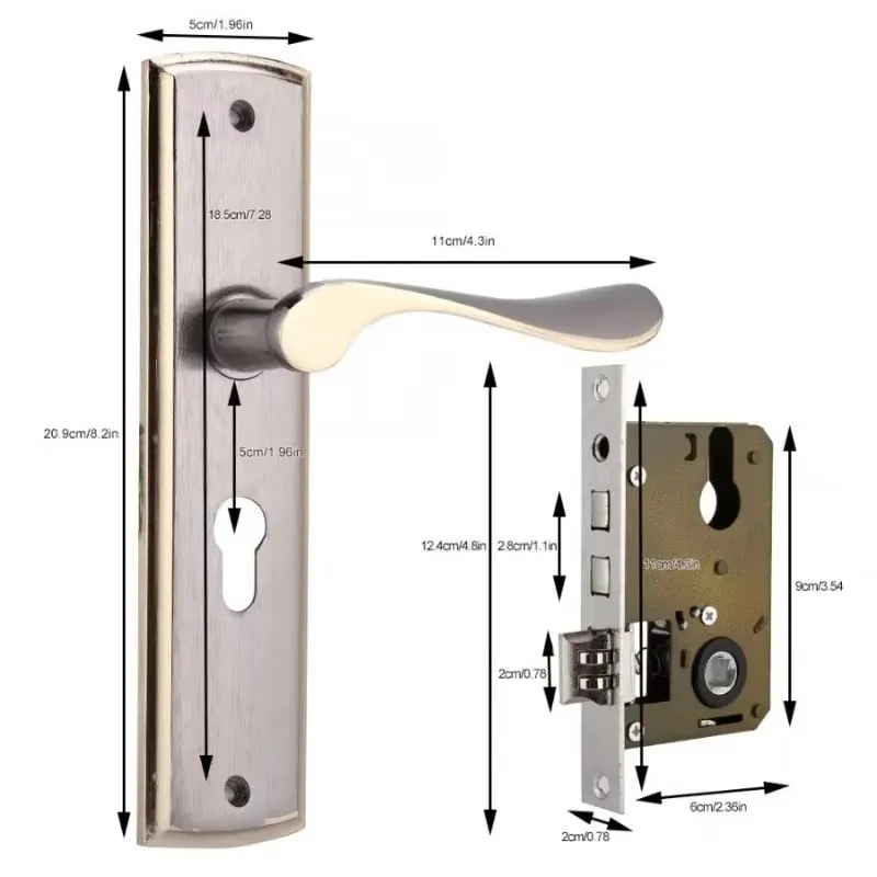 Kunci gagang pintu emas, kunci - Home Security Product ulasan dan harga