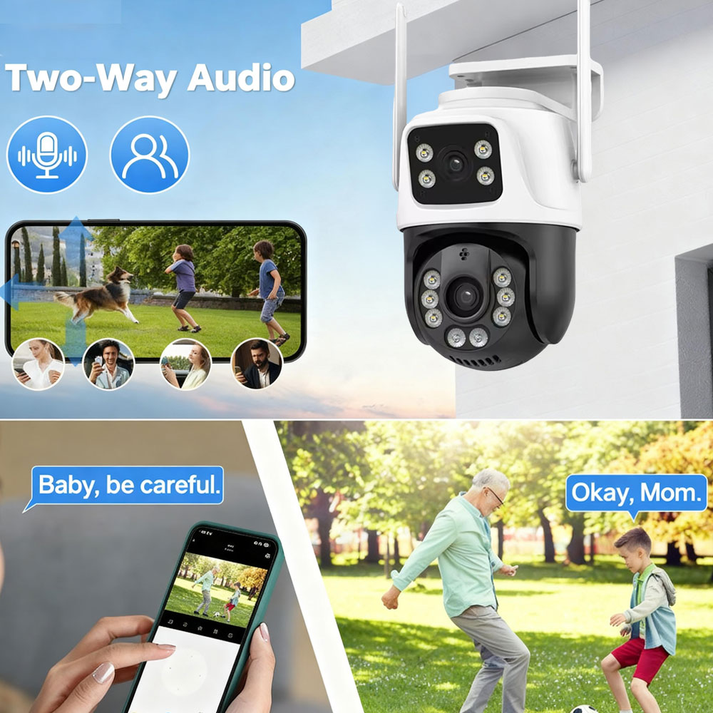 Kamera Keamanan PTZ WiFi 8MP 4 - Home Yard Security Cameras ulasan dan harga