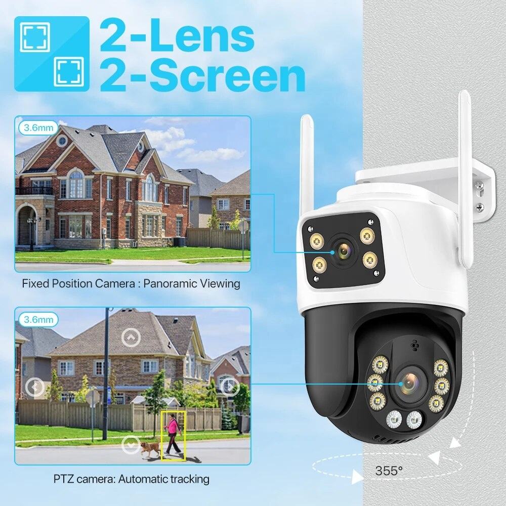 Kamera Keamanan PTZ WiFi 8MP 4 - Home Yard Security Cameras ulasan dan harga