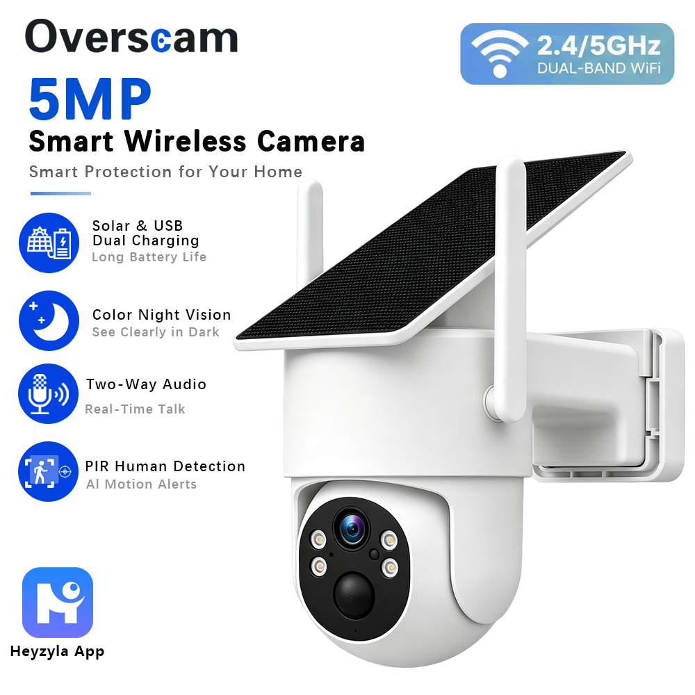 Kamera PTZ Tenaga Surya 5MP Un - Home Security Product ulasan dan harga