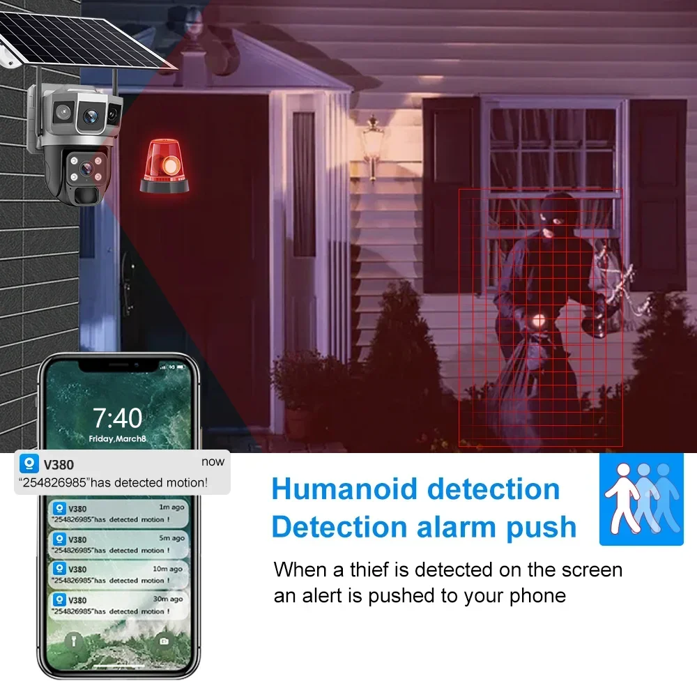 V380 4K 3 Layar Kamera 4G Bate - Home Security Group ulasan dan harga