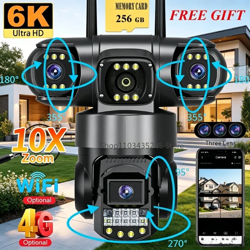 Kamera Keamanan 360° dengan 3  - Home Yard Security Cameras ulasan dan harga