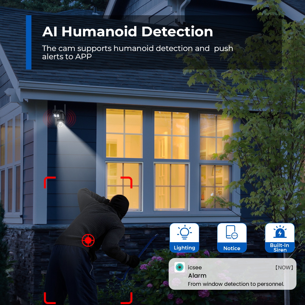 Kamera Keamanan WiFi PTZ 8MP 4 - Home Yard Security Cameras ulasan dan harga