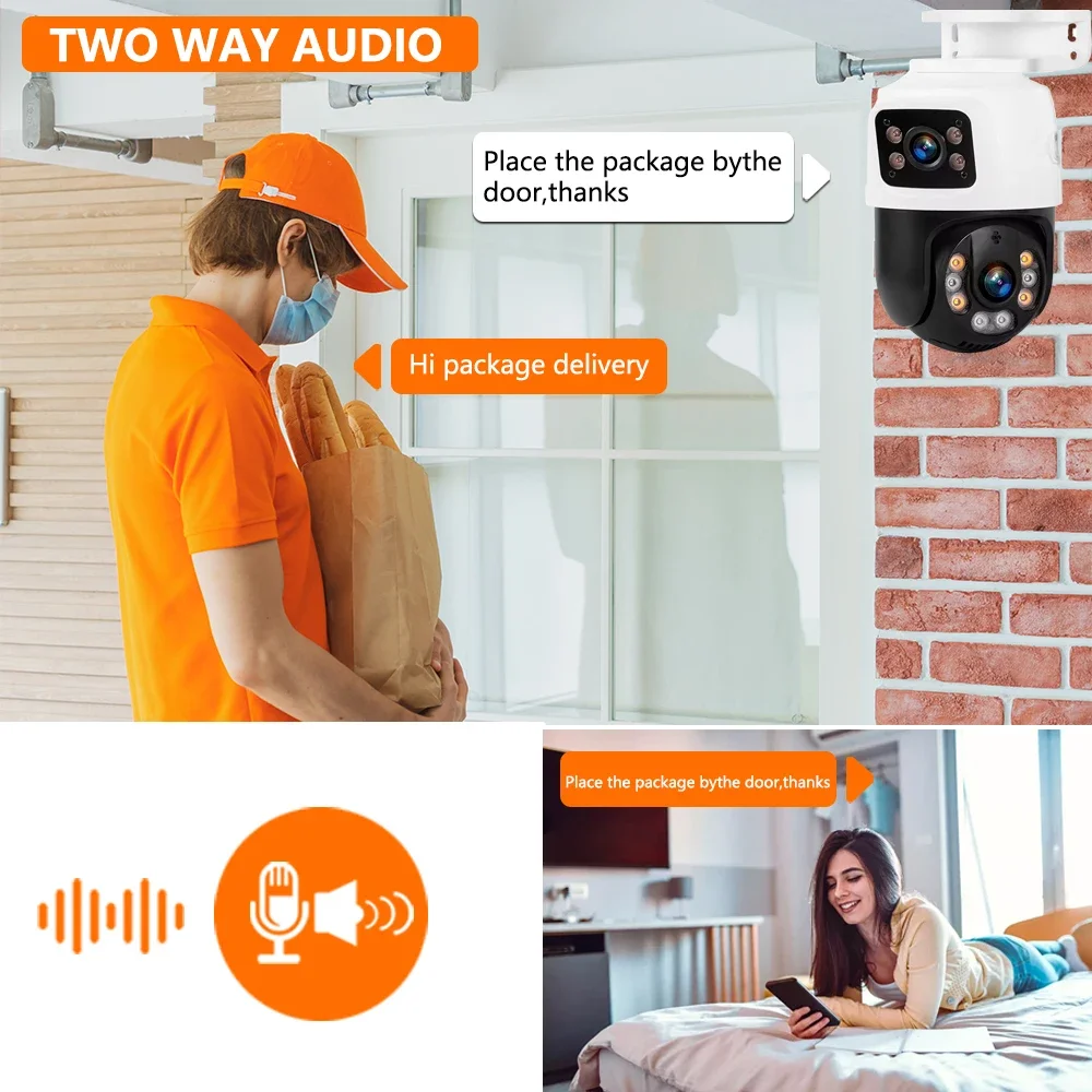 Kamera Keamanan PTZ POE 8MP Lu - Home Yard Security Cameras ulasan dan harga