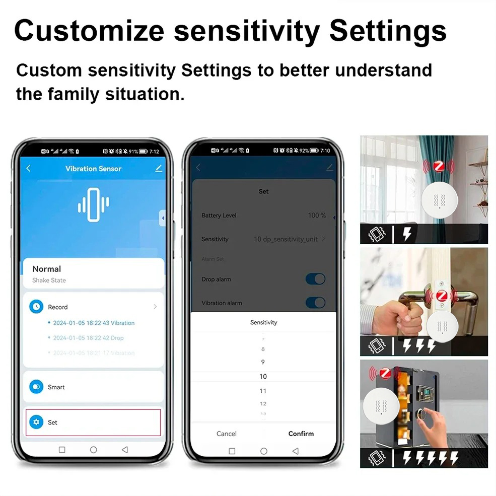 Sensor Getaran Cerdas Tuya Zig - Home Security With Alarm ulasan dan harga