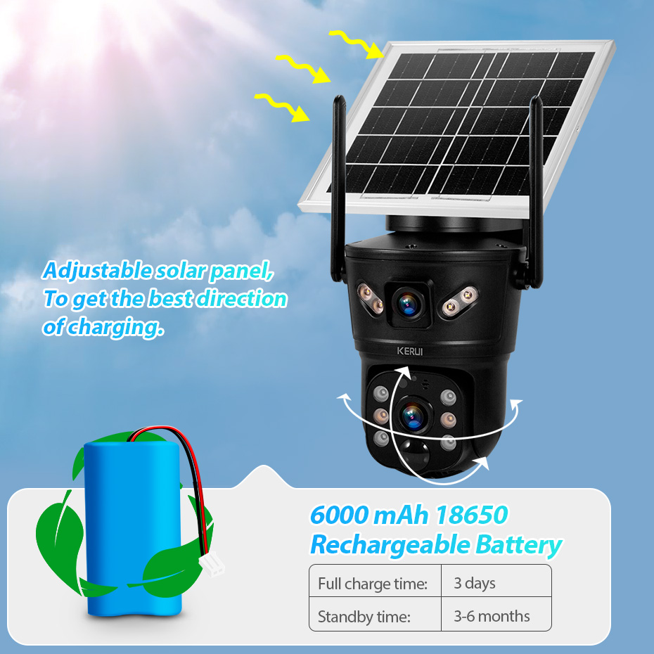 KERUI kamera surya 6MP luar ru - Home Security Video Cameras ulasan dan harga