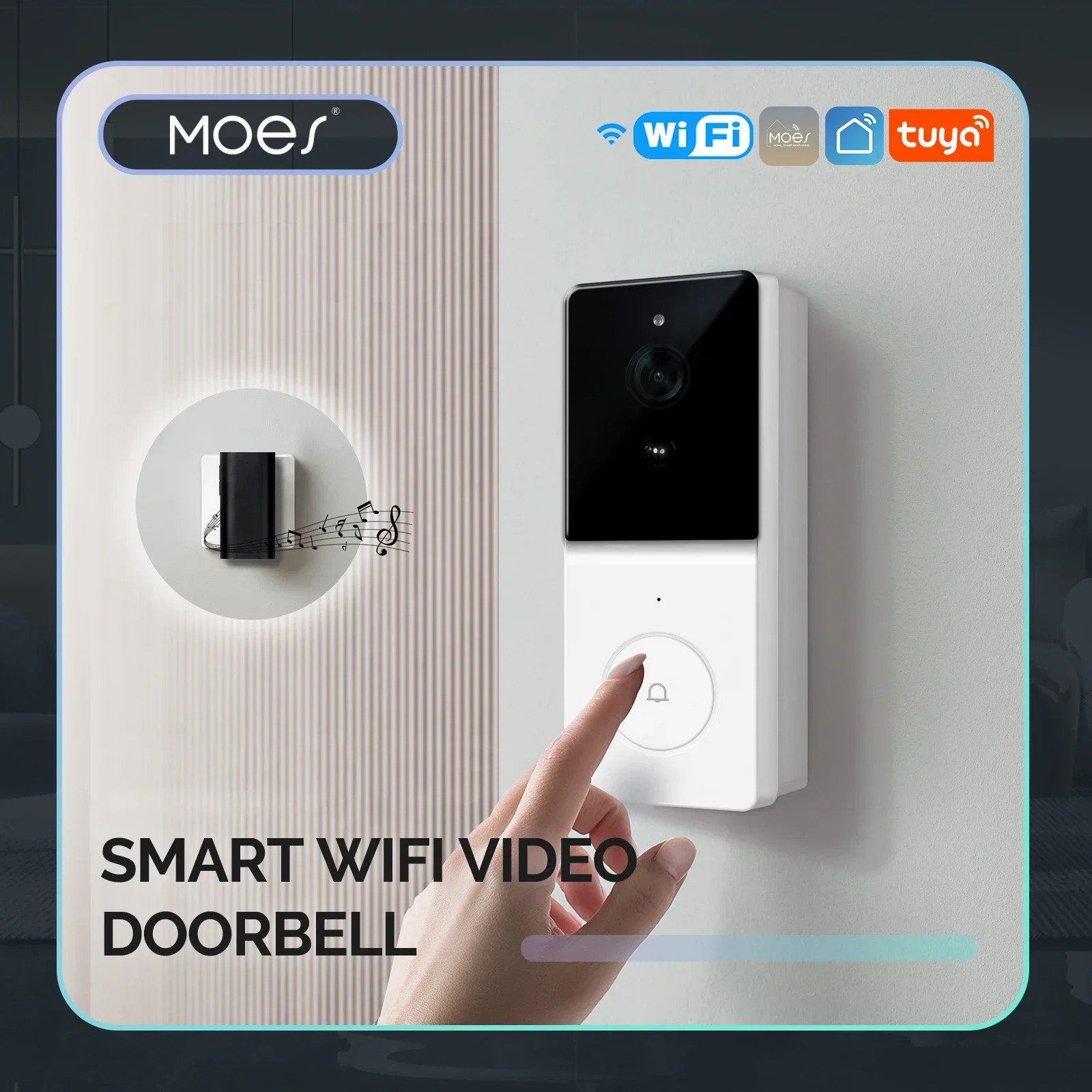 MOES Tuya kamera bel pintu Vid - Home Security Product ulasan dan harga